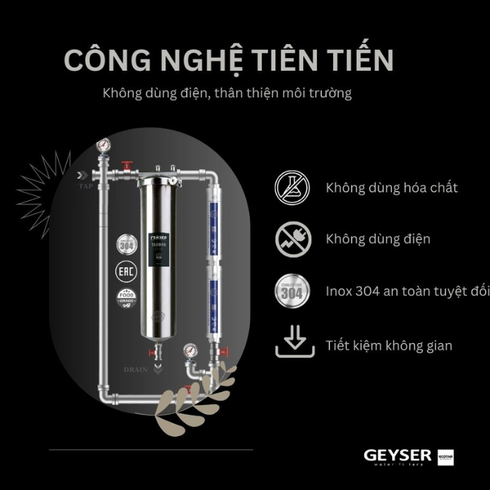 Hệ thống lọc tổng đầu nguồn Geyser Ecotar 1F2A