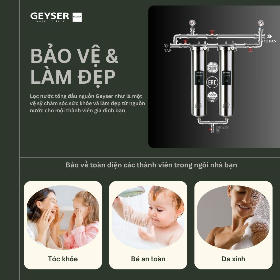 Hệ thống lọc tổng đầu nguồn Geyser Ecotar 2F