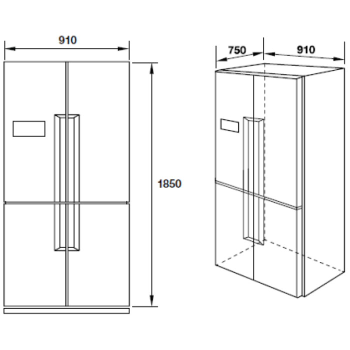 Tủ lạnh Side by Side Hafele HF-SBSIB 539.16.230