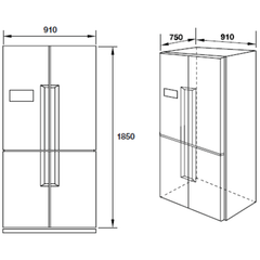 Tủ lạnh Side by Side Hafele HF-SBSIB 539.16.230