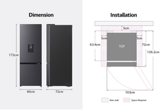 Tủ lạnh LG LBD33BLMA ngăn đá dưới 332L màu đen