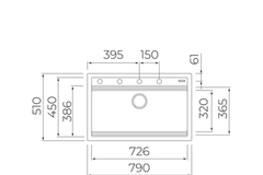 Chậu rửa chén Teka Nova 80 WS-TG 1B đá nhân tạo 115230057