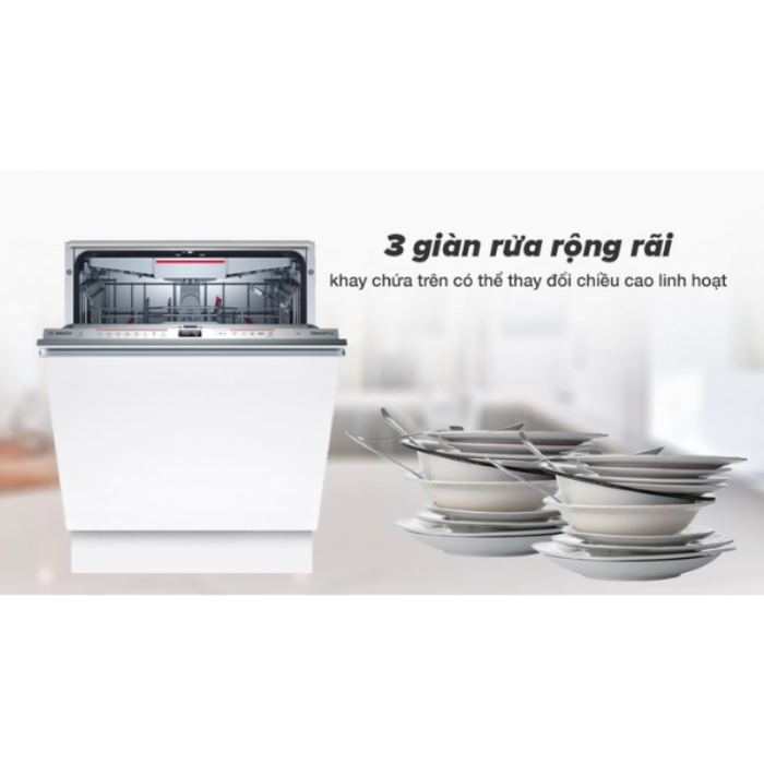 Máy rửa chén Bosch SMV6ZCX42E Series 6, âm tủ công nghệ Zeolith, Home connect