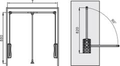 Bộ thanh treo quần áo nâng hạ Imundex 7 907 105