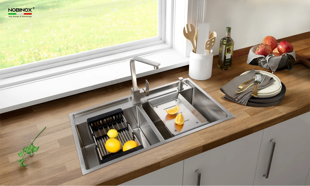 Chậu rửa chén Nobinox LUMIA NJ508D 2 hộc