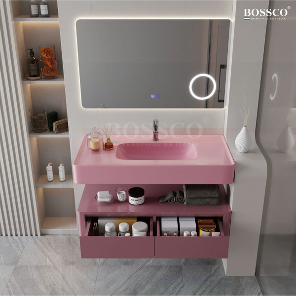 Tủ lavabo Bossco BC-D01H màu hồng