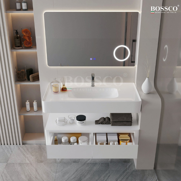 Tủ lavabo Bossco BC-D01T màu trắng