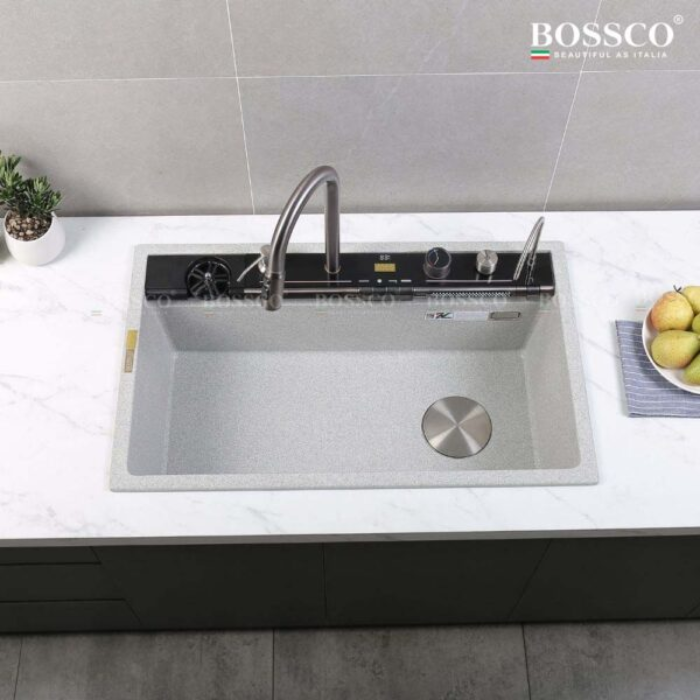 Chậu Rửa Chén Bossco BC-C8652XKS 1 Hộc xám kim sa