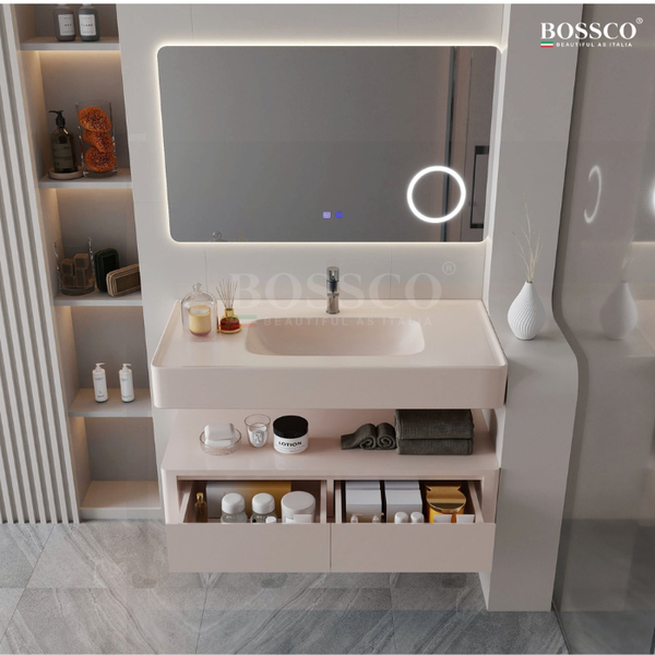 Tủ lavabo Bossco BC-D01K màu kem