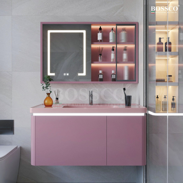 Tủ lavabo Bossco BC-A01H màu hồng