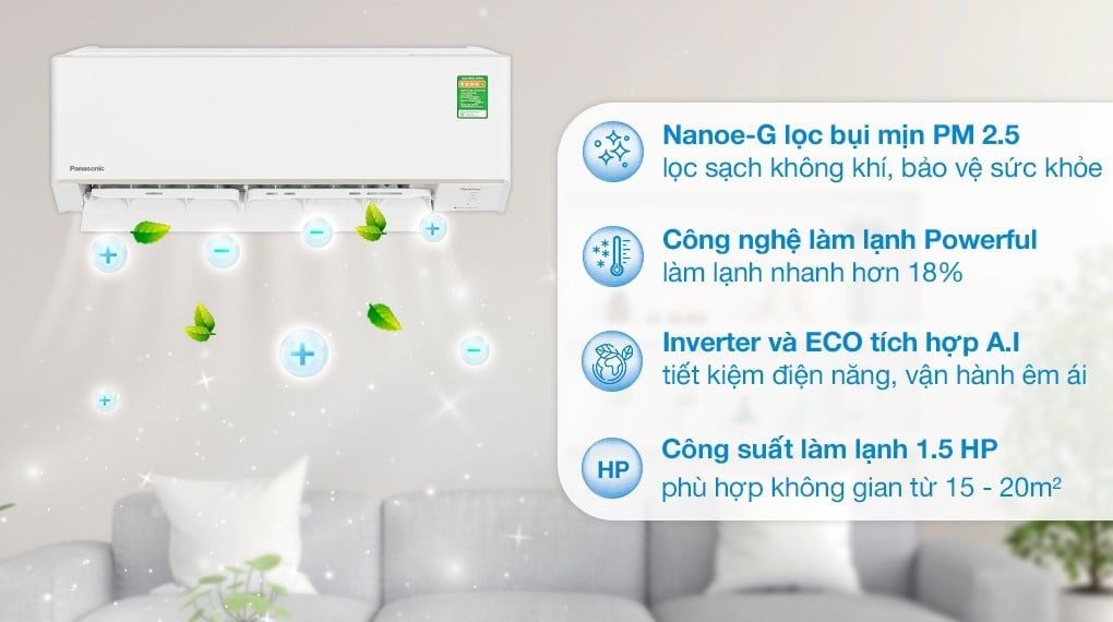 Máy lạnh 2 chiều Panasonic CU/CS-XZ12XKH-8 11.900 BTU 1.5 HP