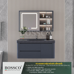 Tủ lavabo Bossco BC-B01XĐ xám đậm