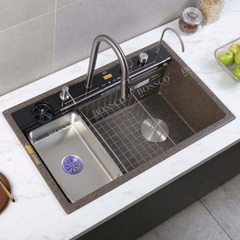 Chậu Rửa Chén Bossco BC-C8652NKS 1 Hộc nâu kim sa