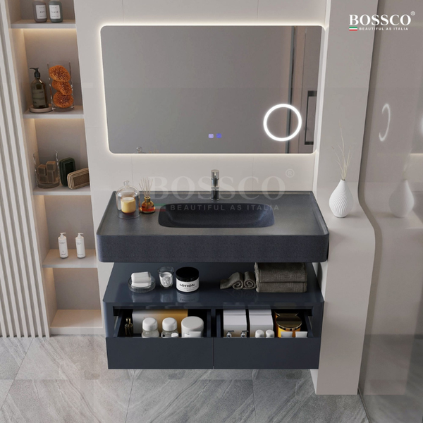 Tủ lavabo Bossco BC-D01XĐ màu xám đậm