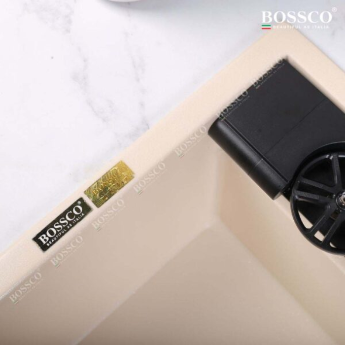 Chậu rửa chén Bossco BC-C8652KKS 1 hộc  kem kim sa