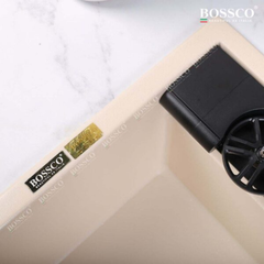 Chậu rửa chén Bossco BC-C8652KKS 1 hộc  kem kim sa