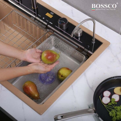 Chậu rửa chén Bossco BC-C8652VK 1 hộc vàng kem kim sa