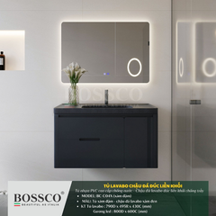 Tủ Lavabo Bossco BC–C04X xám đậm