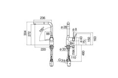 Vòi rửa chén Nobili MANIA NB216LTB nóng lạnh