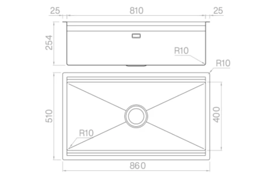 Chậu rửa chén Artinox TITANIUM NA885U 1 hộc