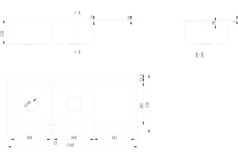 Chậu rửa chén Nobinox LIKEN NL749 2 hộc