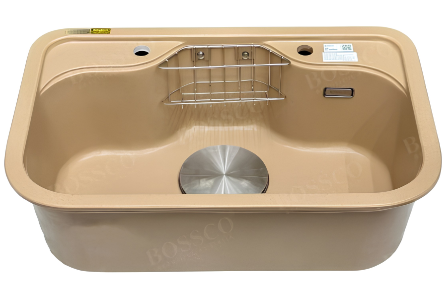 Chậu rửa chén Bossco BC-PT7850VK 1 hộc vàng kem kim sa