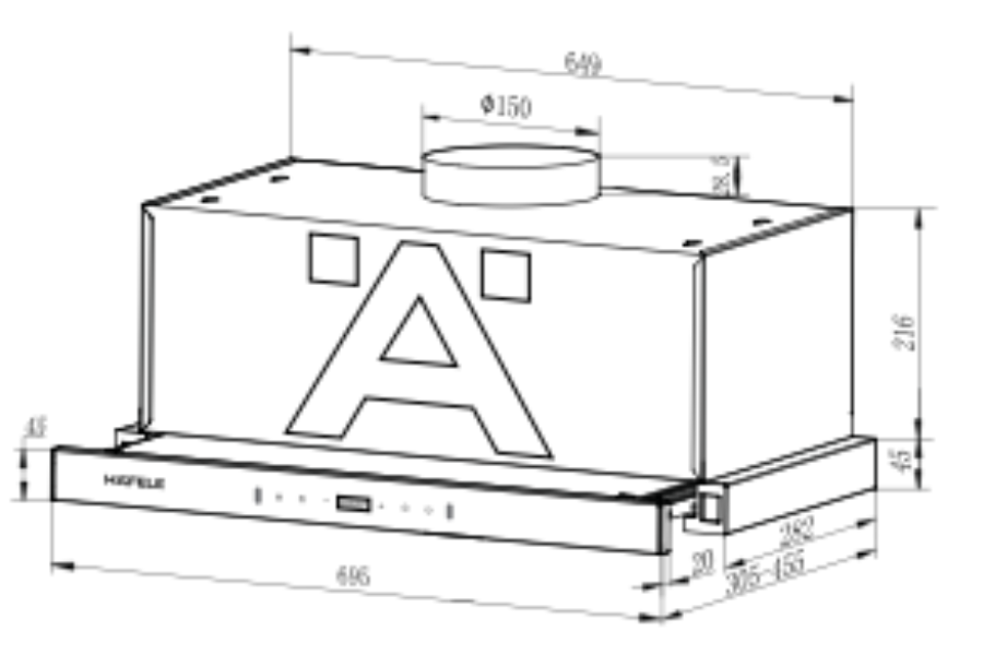 Máy hút mùi Hafele HC-H7034TB 538.86.099 âm tủ