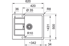 Chậu rửa Franke S2D 611-62 1 hộc có cánh