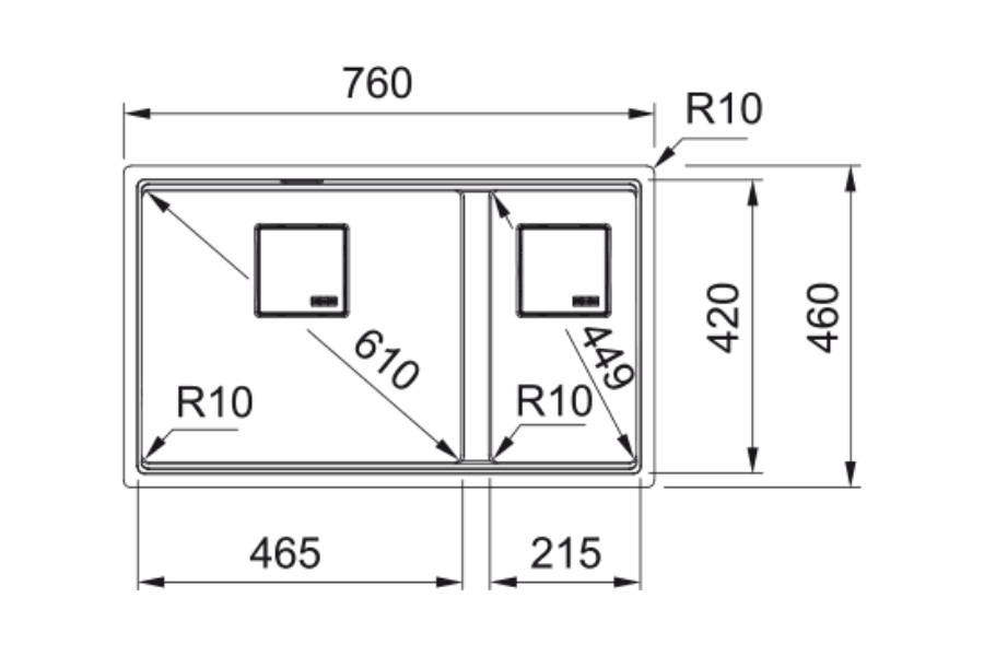 Chậu rửa chén Franke KNG 120 2 hộc
