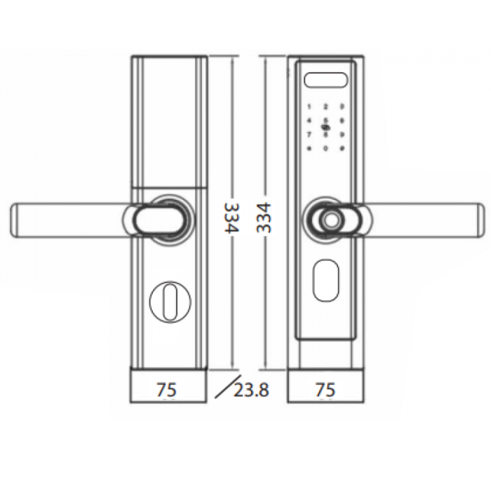 Khóa điện tử Hubert HB CG75 BLACK