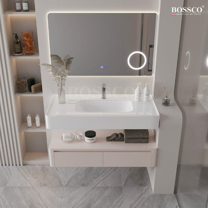 Tủ lavabo Bossco BC-D01K màu kem