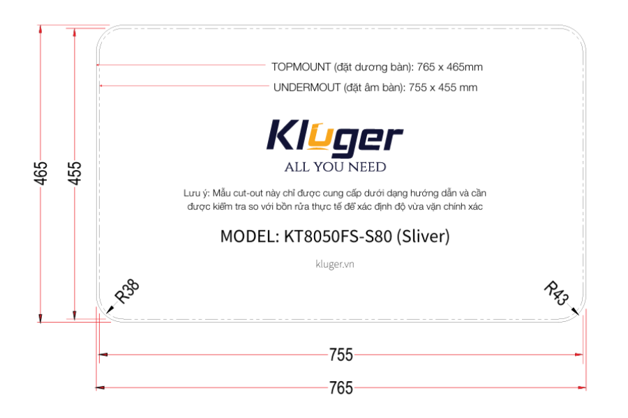 Chậu rửa bát Kluger KT8050FS-S80