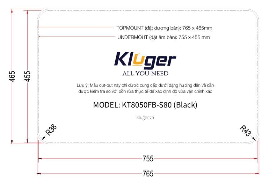 Chậu rửa bát Kluger KT8050FB-S80