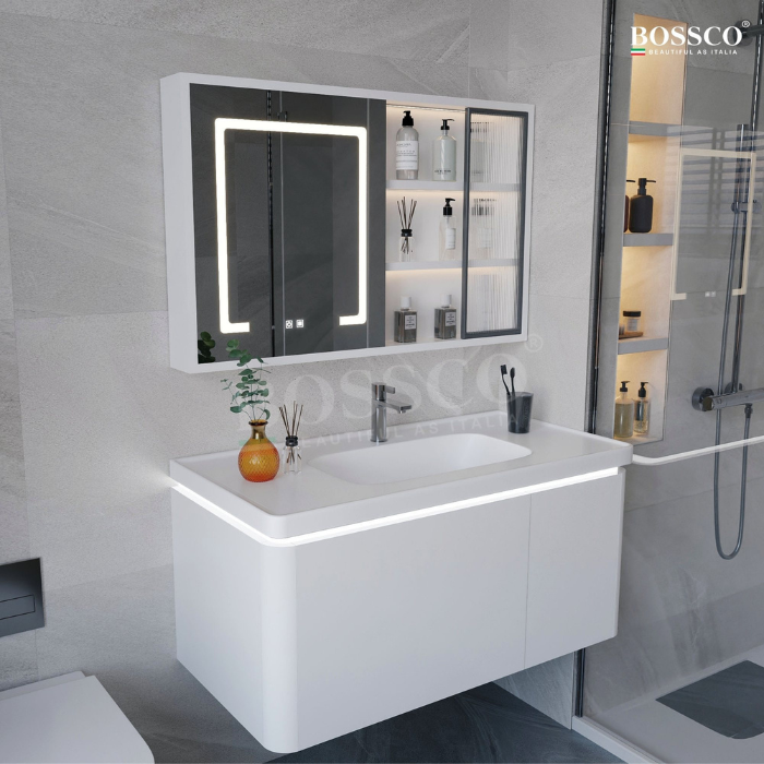 Tủ lavabo Bossco BC-A01T màu trắng