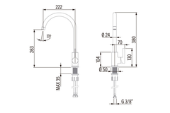 Vòi rửa chén Cata CMA/G 02503400