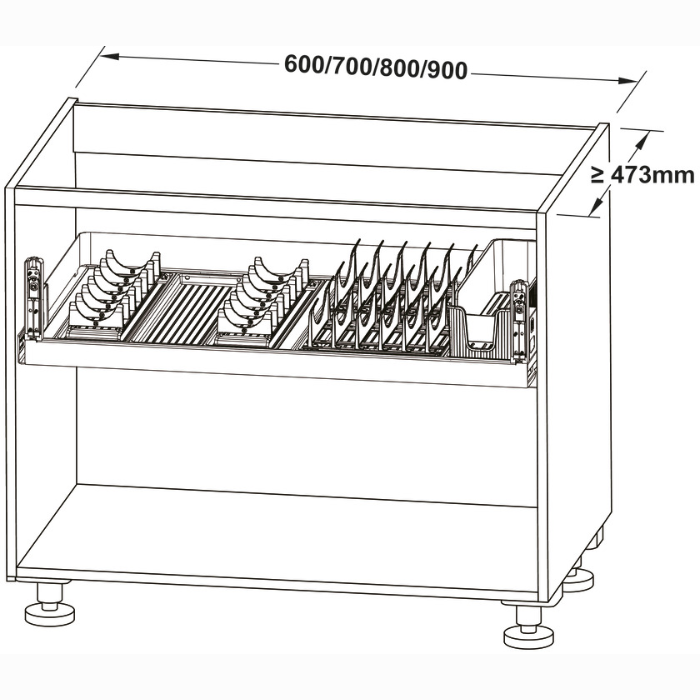 Rổ bát dĩa Hafele Utensio 800 mm 545.14.309