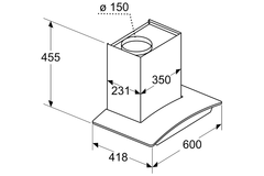 Máy hút mùi Bosch DWA68IJ60I kính cong 600mm màu đen Serie 4