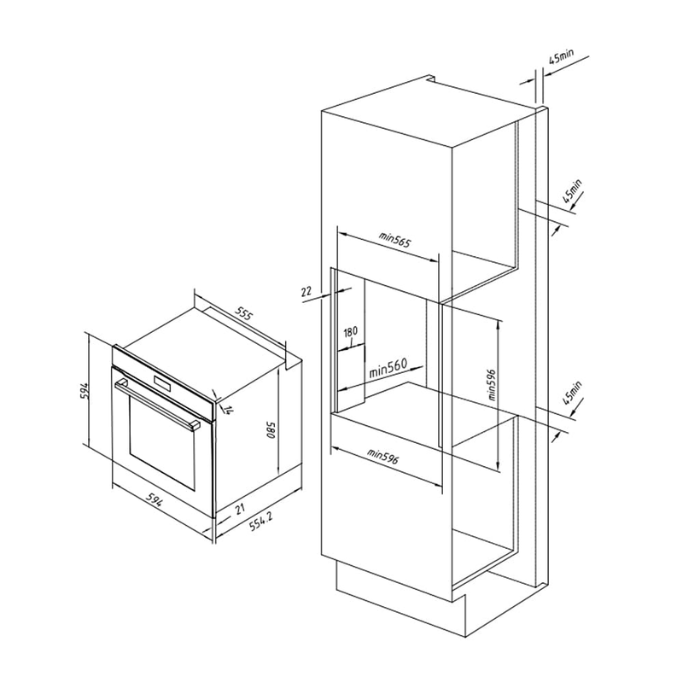 Lò nướng Hafele HC-O812B 538.01.284 âm tủ