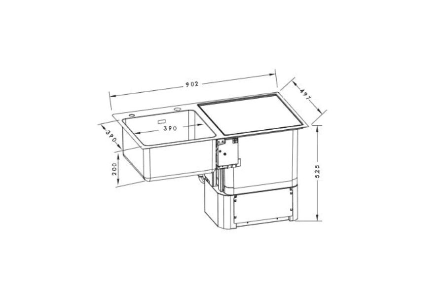Máy rửa chén tích hợp bồn rửa Franke FSDW50-01BG