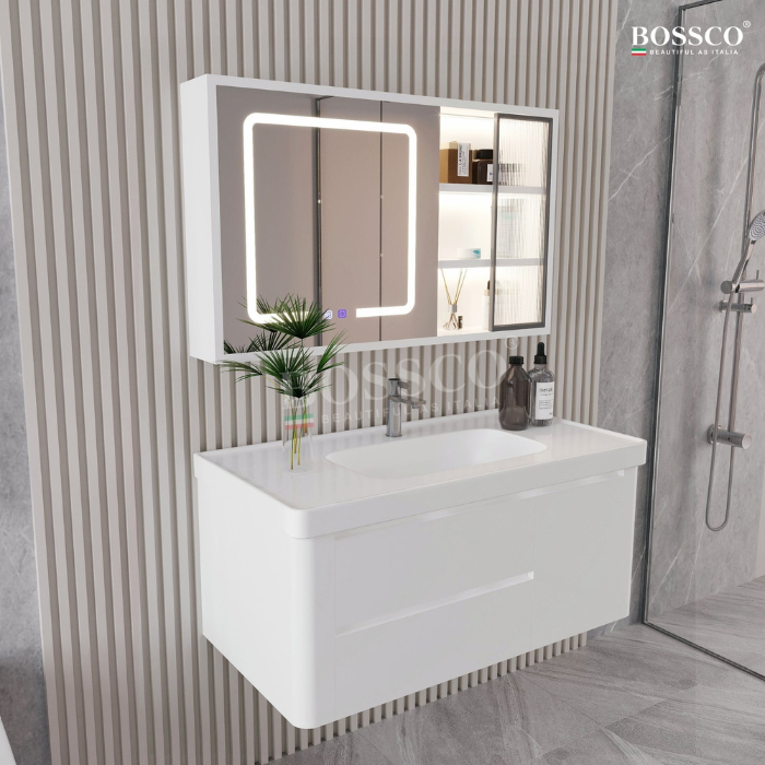 Tủ lavabo Bossco BC-B01T màu trắng