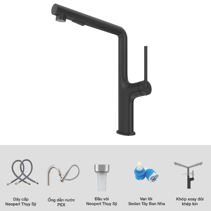 Vòi rửa bát dây rút Kluger KLF0001B