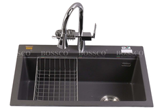 Chậu rửa chén Bossco BC-B8252XĐ 1 hộc xám đen