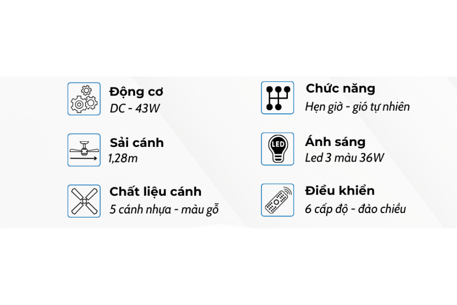 Quạt trần Klasse 50KSA 358B
