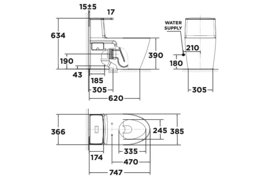 Bồn cầu 1 khối American Standard VF-1808T nắp êm dòng Acacia Evolution