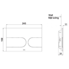 Nắp đậy nút nhấn xả TOTO MB175M#SS