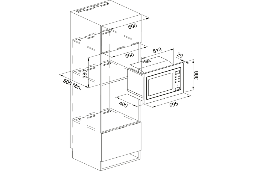 Lò vi sóng kết hợp nướng Franke FSM 25 MW XS âm tủ