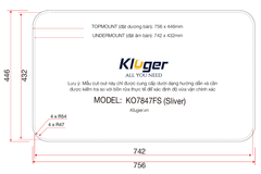 Chậu rửa bát Kluger KO7847FS Plus