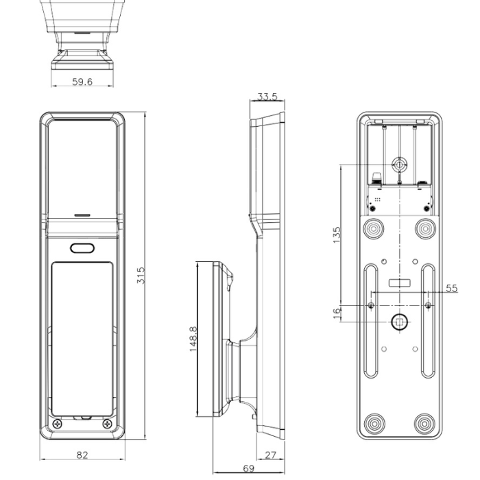 Khóa điện tử Hafele MP2503B 912.21.046