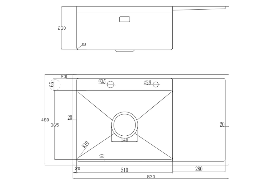 Chậu rửa chén Nobinox LUMIA NJ558B 1 hộc