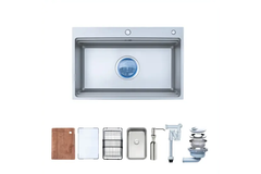 Chậu rửa chén Nobinox LIRA NJ560D 1 hộc